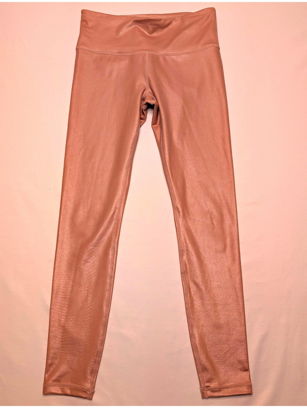 Athleta Elation Shimmer Tight Rose Gold High Rise Ankle Leggings Stretch Sz XS